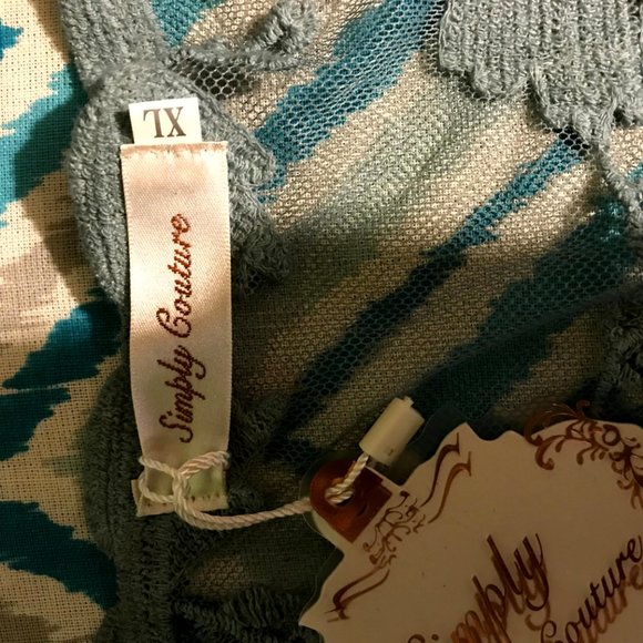 Simply Couture Sheer Long Sleeve Crochet Mesh Top/Cover Up, Women's Size XL - Picture 5 of 8